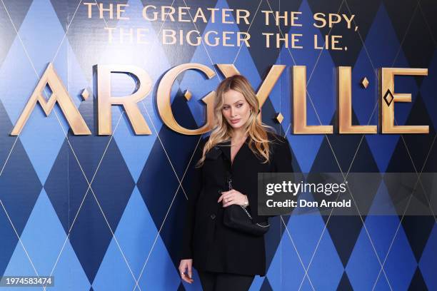 Simone Holtznagel attends the Sydney premiere of "Argylle" at Hoyts Entertainment Quarter on January 31, 2024 in Sydney, Australia.