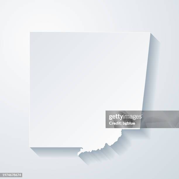 monroe county, mississippi. map with paper cut effect on blank background - aberdeen hong kong stock illustrations