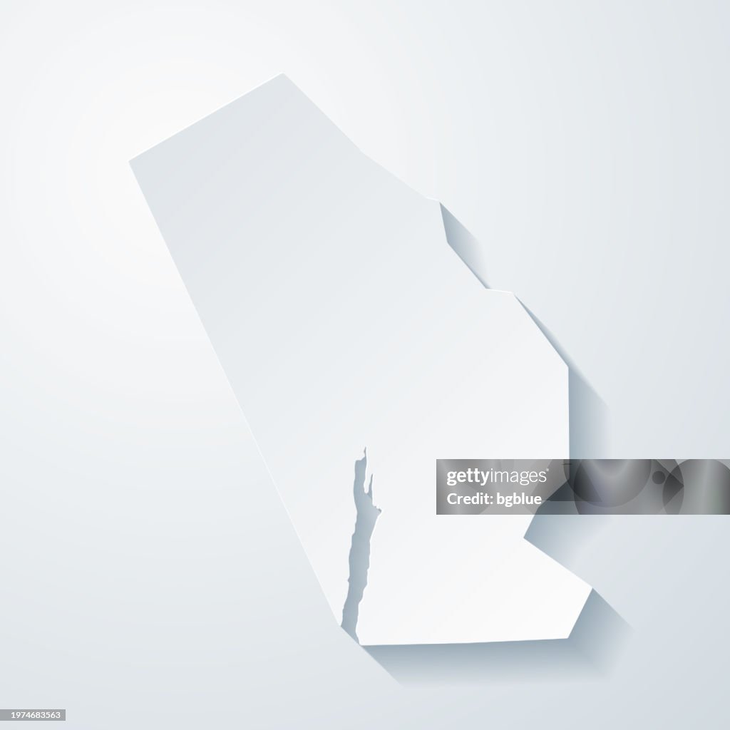 Skagway, Alaska. Map with paper cut effect on blank background