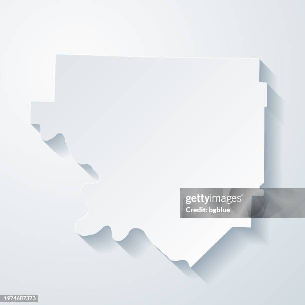 izard county, arkansas. map with paper cut effect on blank background - melbourne stock illustrations