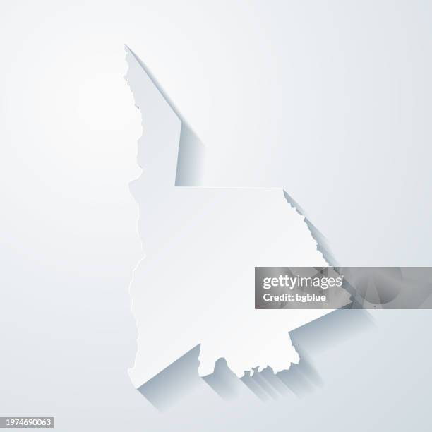 lancaster county, south carolina. map with paper cut effect on blank background - lancaster county pennsylvania stock illustrations
