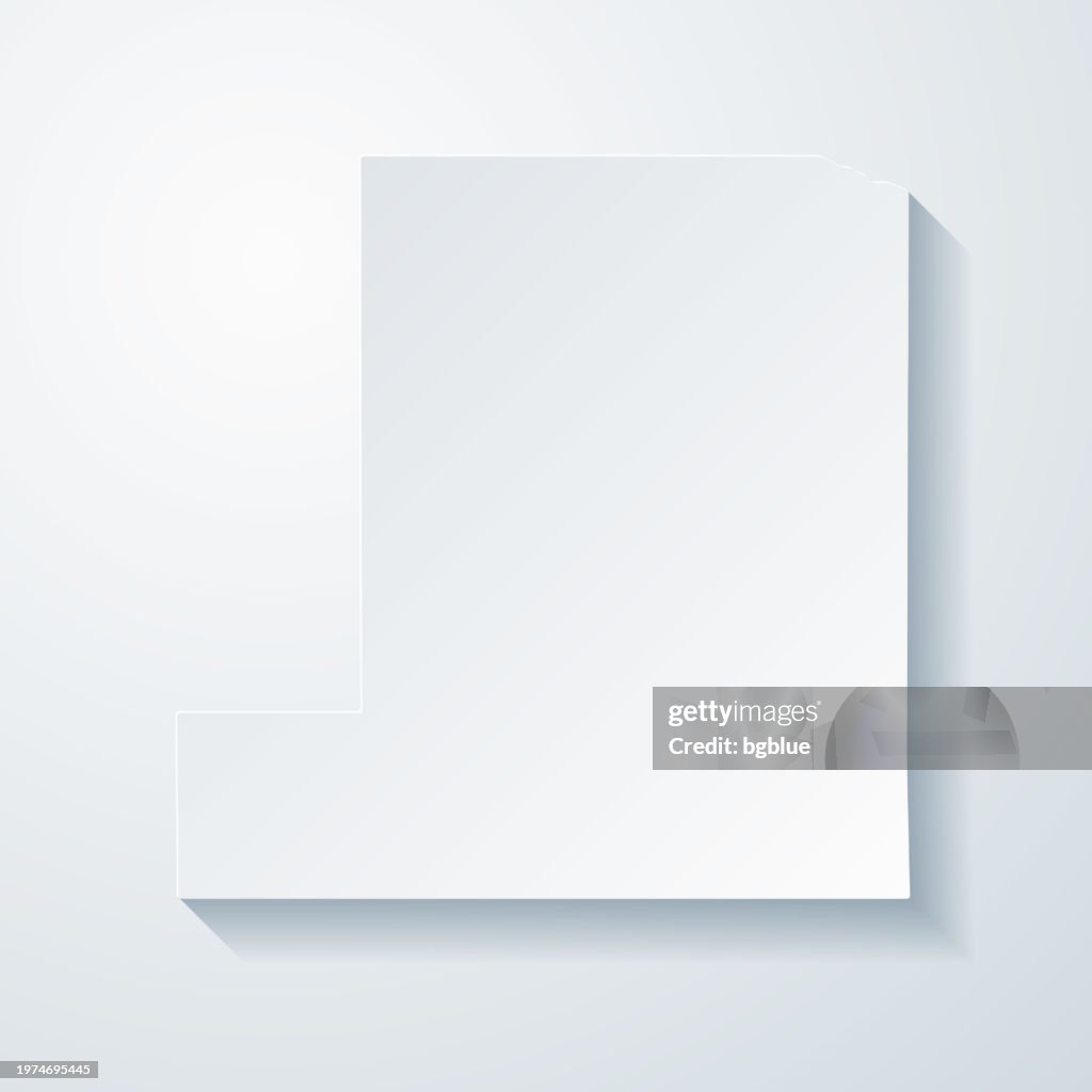 Gosper County, Nebraska. Map with paper cut effect on blank background