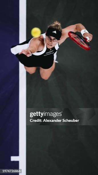 Angelique Kerbere of Germany in action during day three of the Upper Austria Ladies Linz 2024 on January 30, 2024 in Linz, Austria.