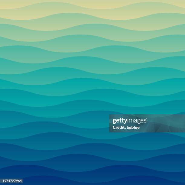 trendy geometric background with blue abstract waves - blue turquoise background stock illustrations