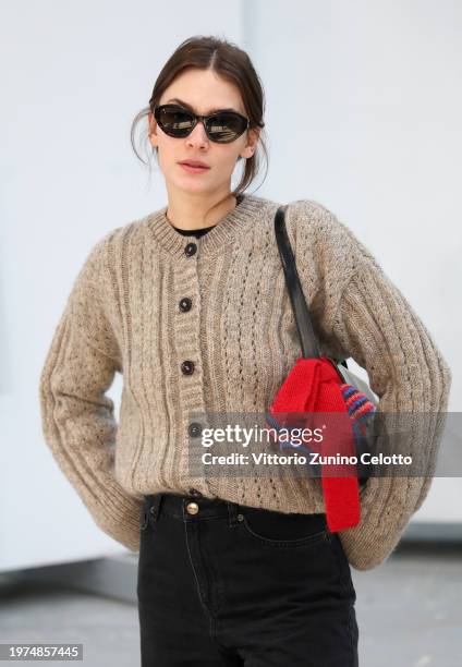 Isis Maria Niedecken attend the Skall Studio show during the Copenhagen Fashion Week AW24 on January 31, 2024 in Copenhagen, Denmark.