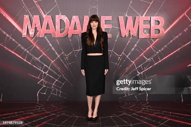 Dakota Johnson attends the "Madame Web" photocall at Claridge's Hotel on January 31, 2024 in London, England.