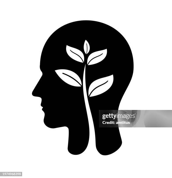 illustrazioni stock, clip art, cartoni animati e icone di tendenza di pianta in testa - benessere