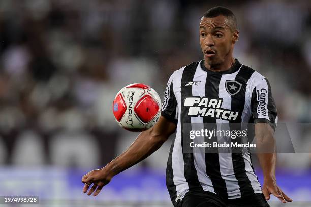 Marlon Freitas of Botafogo controls the ball during a Campeonato Carioca 2024 match between Botafogo and Portuguesa at Estadio Olímpico Nilton Santos...