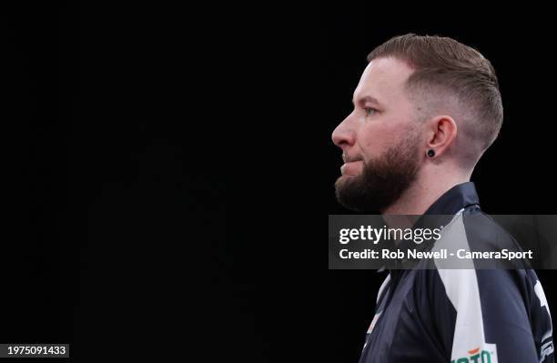 Danny Noppert during his Second Round match against Dave Chisnall at Marshall Arena on February 3, 2024 in Milton Keynes, England.