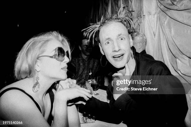 View of 'Club Kids' Really Denise and author James St James at the Cave Canem nightclub, New York, New York, April 6, 1990.