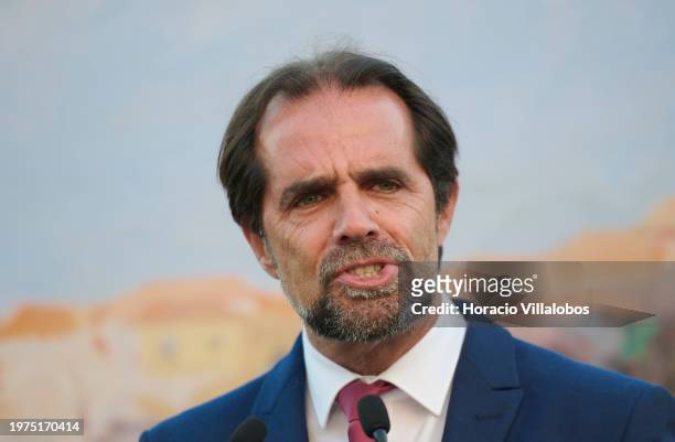 The President of the Regional Government of Madeira Miguel Albuquerque, speaks during the official opening of Pestana Churchill Bay Pousada &...