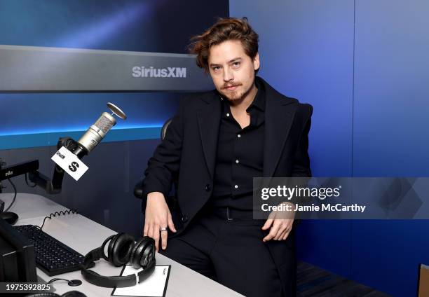 Cole Sprouse visits SiriusXM at SiriusXM Studios on January 31, 2024 in New York City.