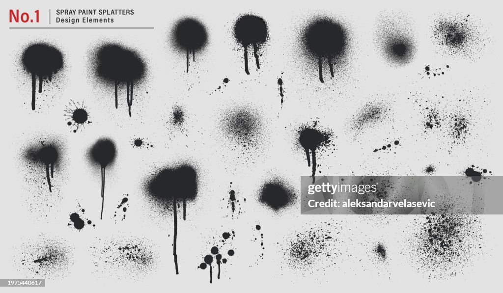 Spray Paint Splatters Design Elements