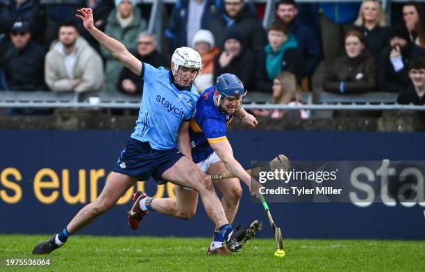 Dublin , Ireland - 3 February 2024; Alan Tynan of Tipperary in action against Darragh Power of Dublin during the Allianz Hurling League Division 1...