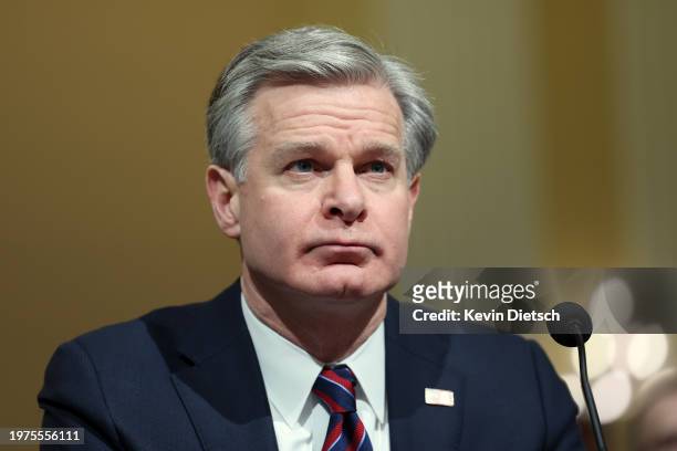 Director Christopher Wray testifies before the House Strategic Competition Between the United States and the Chinese Communist Party Committee on...