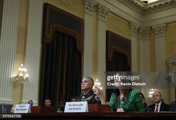 Jen Easterly, Director of the Homeland Security Department's Cybersecurity and Infrastructure Security Agency, testifies alongside Commander of the...