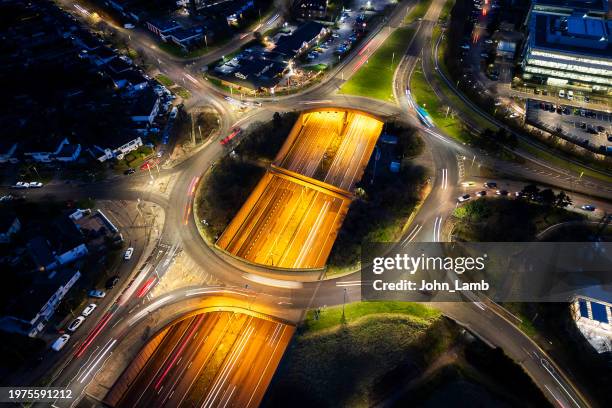 transport infrastructure long exposure. - hatfield stock pictures, royalty-free photos & images