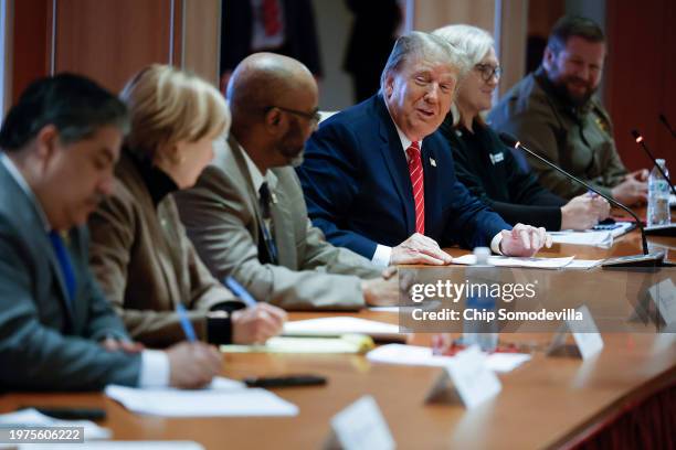 Republican presidential candidate and former U.S. President Donald Trump meets with leaders of the International Brotherhood of Teamsters at their...