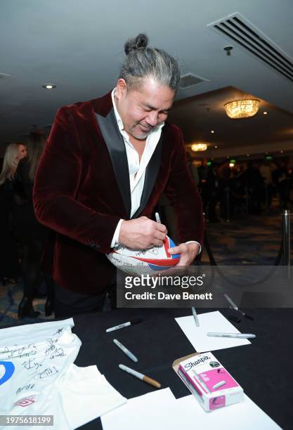 Fereti Tuilagi attends the 29th annual Legends Of Rugby dinner in aid of Nordoff & Robbins at JW Marriott Grosvenor House on January 31, 2024 in...