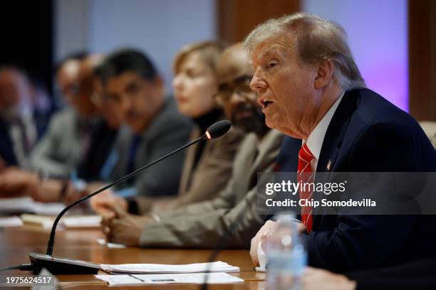 Republican presidential candidate and former U.S. President Donald Trump meets with leaders and members of the International Brotherhood of Teamsters...