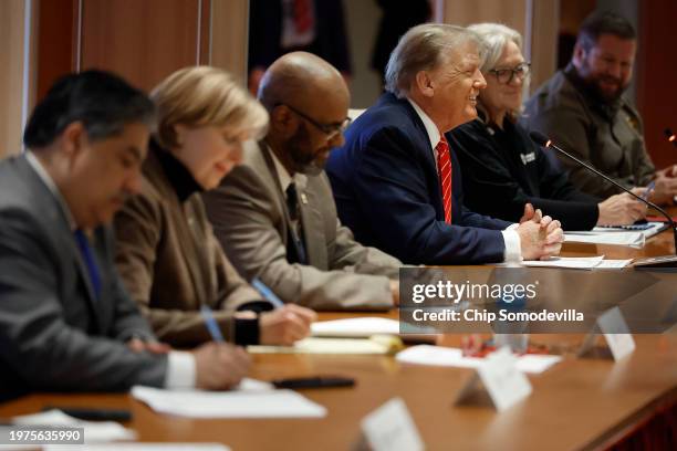 Republican presidential candidate and former U.S. President Donald Trump meets with leaders and members of the International Brotherhood of Teamsters...