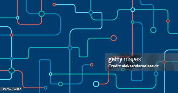 abstract technology connecting nodes background - circuit board pattern stock illustrations