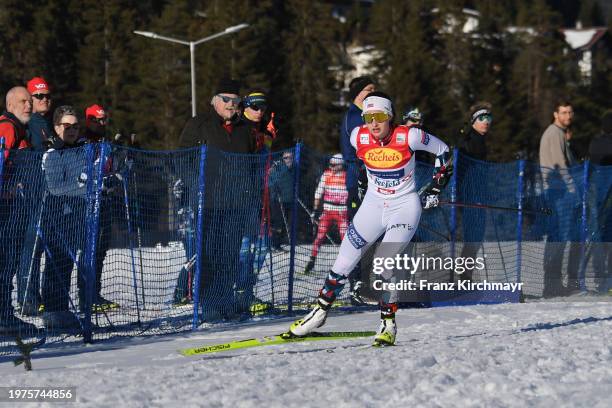 Gyda Westvold Hansen of Norway competes during the Women's Gundersen Large Hill HS 109/5 km at the Viesmann FIS Nordic Combined World Cup Seefeld at...