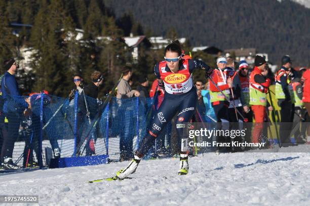 Daniela Dejori of Italy competes during the Women's Gundersen Large Hill HS 109/5 km at the Viesmann FIS Nordic Combined World Cup Seefeld at...