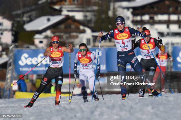 Lena Brocard of France competes during the Women's Gundersen Large Hill HS 109/5 km at the Viesmann FIS Nordic Combined World Cup Seefeld at Langlauf...