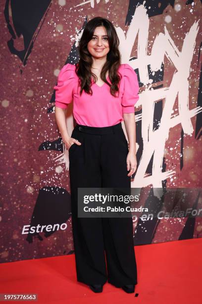 Aurora Carbonell attends the Madrid premiere of the documentary "Mapa A Pandataria" at CaixaForum on January 31, 2024 in Madrid, Spain.