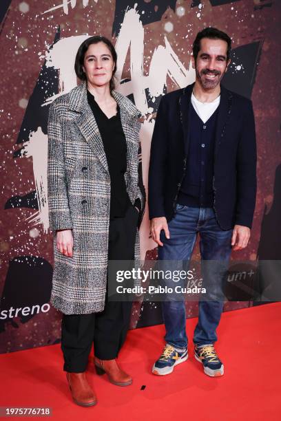 Dácil González and Daniel Abreu attends the Madrid premiere of the documentary "Mapa A Pandataria" at CaixaForum on January 31, 2024 in Madrid, Spain.