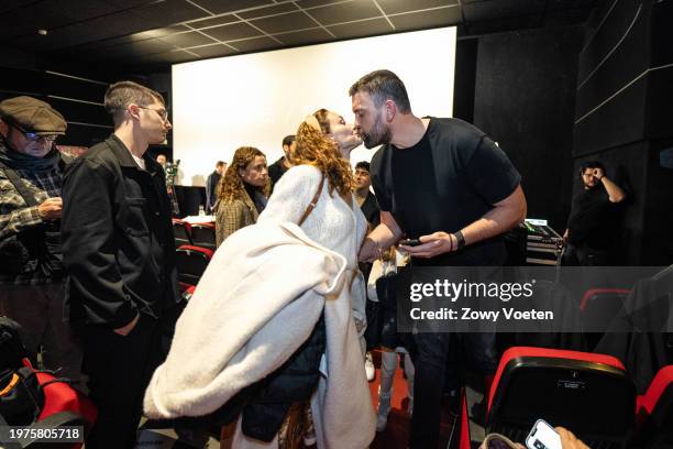 Marc Gasol kisses his wife Cristina Blesa at the cinema where he has just announced his retirement after 20 years in basketball on January 31, 2024...