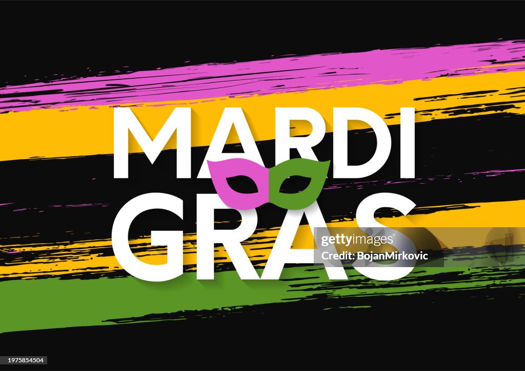 Mardi Gras Carnival card, poster, background. Vector