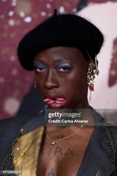 Sesinou Henriette attends the premiere of the documentary "Mapa A Pandataria" at the CaixaForum cultural center on January 31, 2024 in Madrid, Spain.