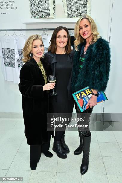 Antonia Grosse, Flora Kessler and Marie Moatti attend the private view of "Barbara Kruger: Thinking of You. I Mean Me. I Mean You" at The Serpentine...