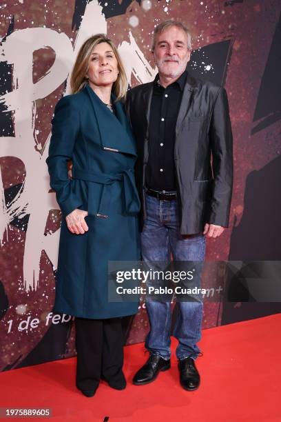 Natalia Guillén and Fernando Guillen Cuervo attends the Madrid premiere of the documentary "Mapa A Pandataria" at CaixaForum on January 31, 2024 in...