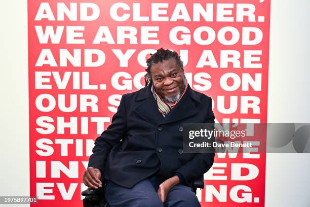 Yinka Shonibare attends the private view of "Barbara Kruger: Thinking of You. I Mean Me. I Mean You" at The Serpentine Gallery on January 31, 2024 in...