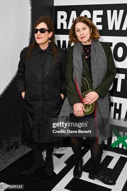 Maureen Paley and guest attend the private view of "Barbara Kruger: Thinking of You. I Mean Me. I Mean You" at The Serpentine Gallery on January 31,...