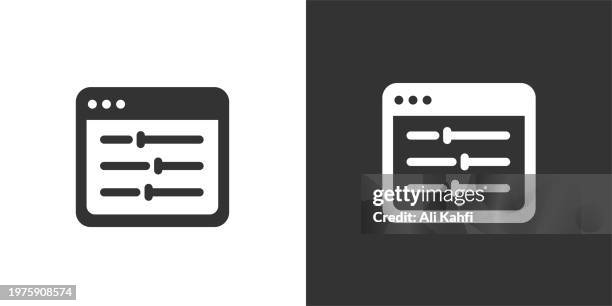 browser adjusting control icon. solid icon that can be applied anywhere, simple, pixel perfect and modern style. - adjustable stock illustrations