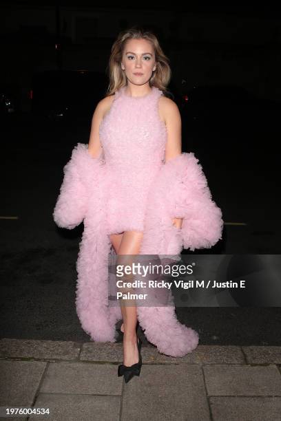 Alicia Agneson seen attending Vanity Fair EE Rising Star - BAFTAs pre party at Pavyllon London on January 31, 2024 in London, England.