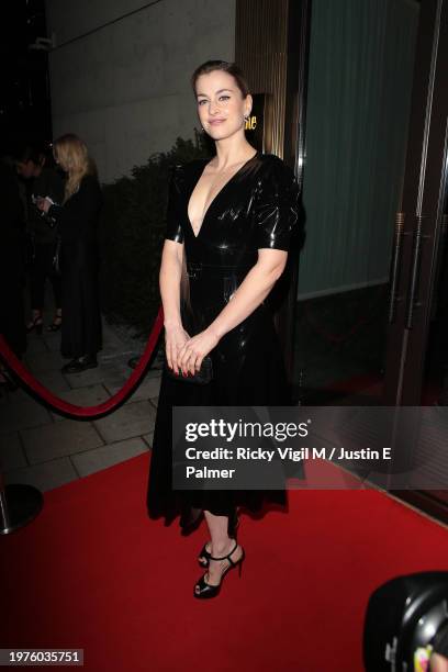 Stefanie Martini seen attending Vanity Fair EE Rising Star - BAFTAs pre party at Pavyllon London on January 31, 2024 in London, England.