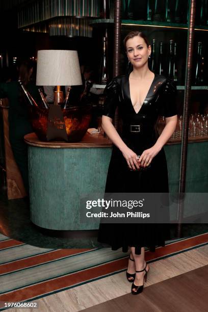 Stefanie Martini attends the Vanity Fair EE Rising Star party at Pavyllon London on January 31, 2024 in London.