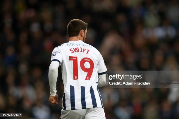 The rear of John Swift of West Bromwich Albion during the Sky Bet Championship match between West Bromwich Albion and Birmingham City at The...