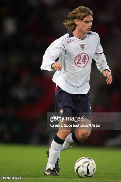 November 12: Eddie Gaven of USA on the ball during the International Friendly match between Scotland and USA at Hampden Park on November 12, 2005 in...