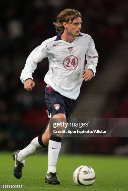 November 12: Eddie Gaven of USA on the ball during the International Friendly match between Scotland and USA at Hampden Park on November 12, 2005 in...