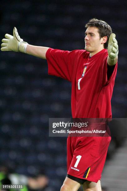 November 12: Craig Gordon of Scotland in action during the International Friendly match between Scotland and USA at Hampden Park on November 12, 2005...