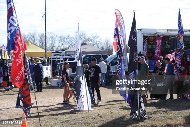 Participants arrive to attend the 'Take Our Border Back' caravan, started journey on Monday to highlight the problem of illegal immigration in a...