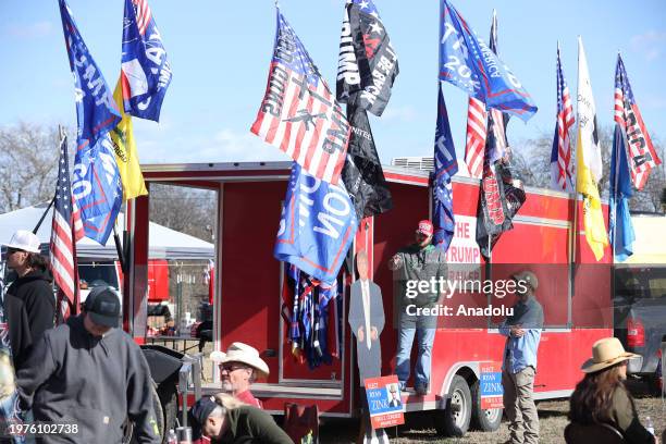 Participants arrive to attend the 'Take Our Border Back' caravan, started journey on Monday to highlight the problem of illegal immigration in a...