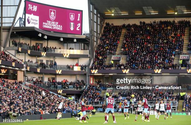 General view of the second half action during the Premier League match between Burnley FC and Fulham FC at Turf Moor on February 3, 2024 in Burnley,...