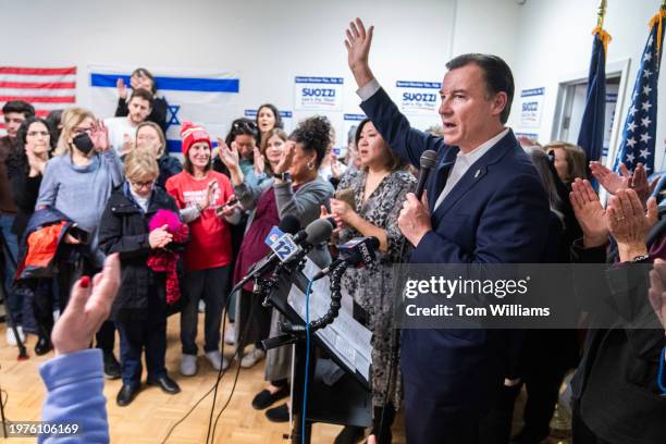 Former Rep. Tom Suozzi, Democratic candidate for New York's 3rd Congressional District, speaks during the "Women For Suozzi Rally," in Port...